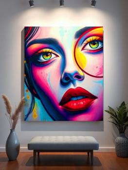 Buntes abstraktes pop art gesicht kaufen origina-peggy liebenowl